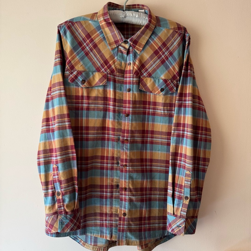 LL BEAN soft cotton/poly plaid shirt, women’s M